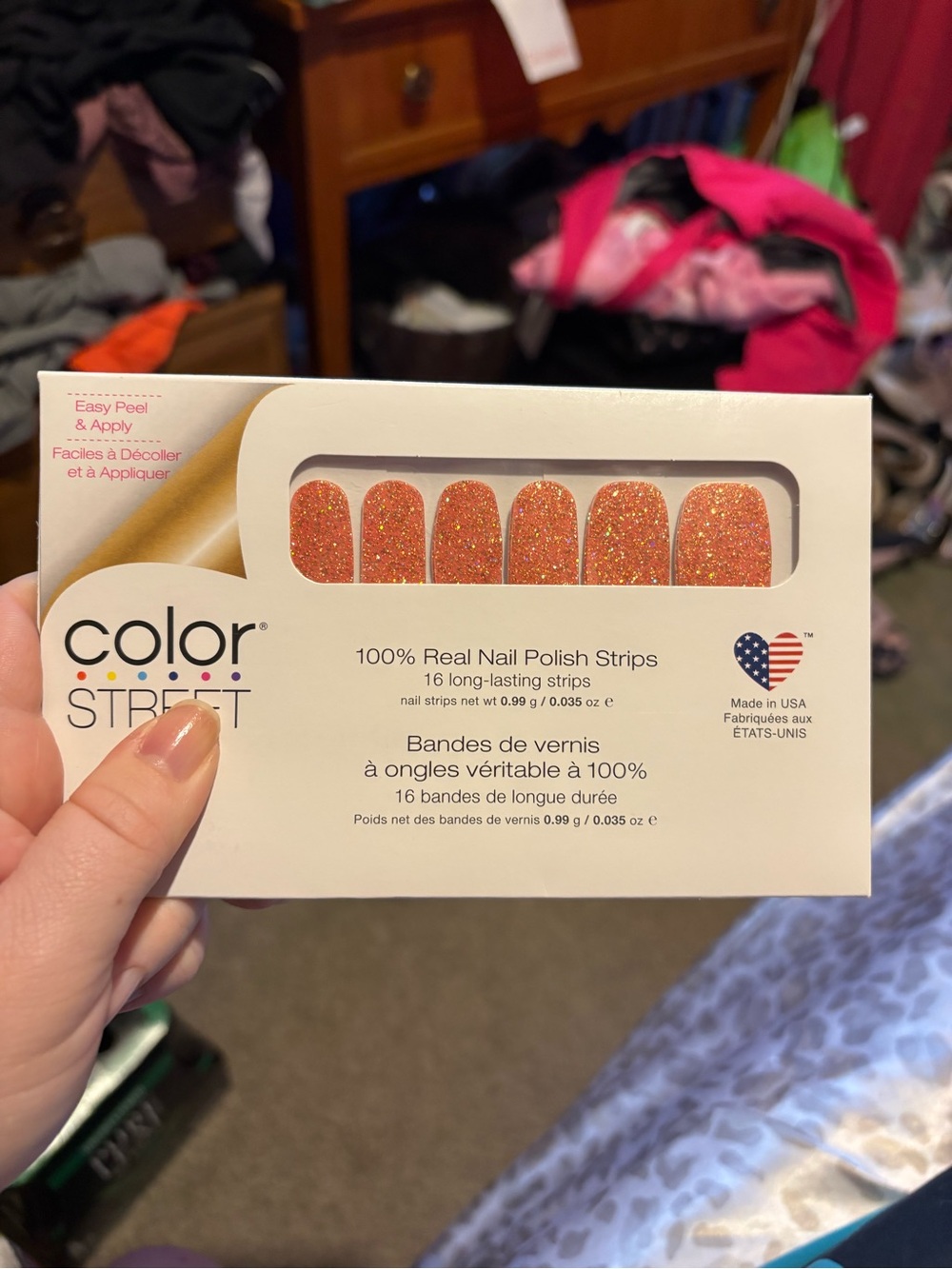 Color Street Orange Glitter Nail Strips by Color Street